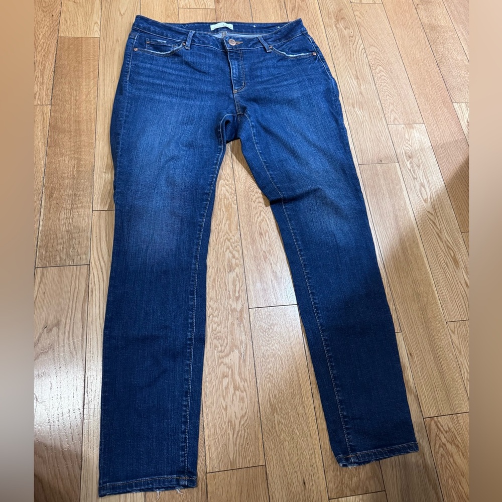 LOFT Dark Blue Curvy Skinny Jeans